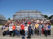 The participants of the first DPCS Day in front of the main tropical greenhouse.